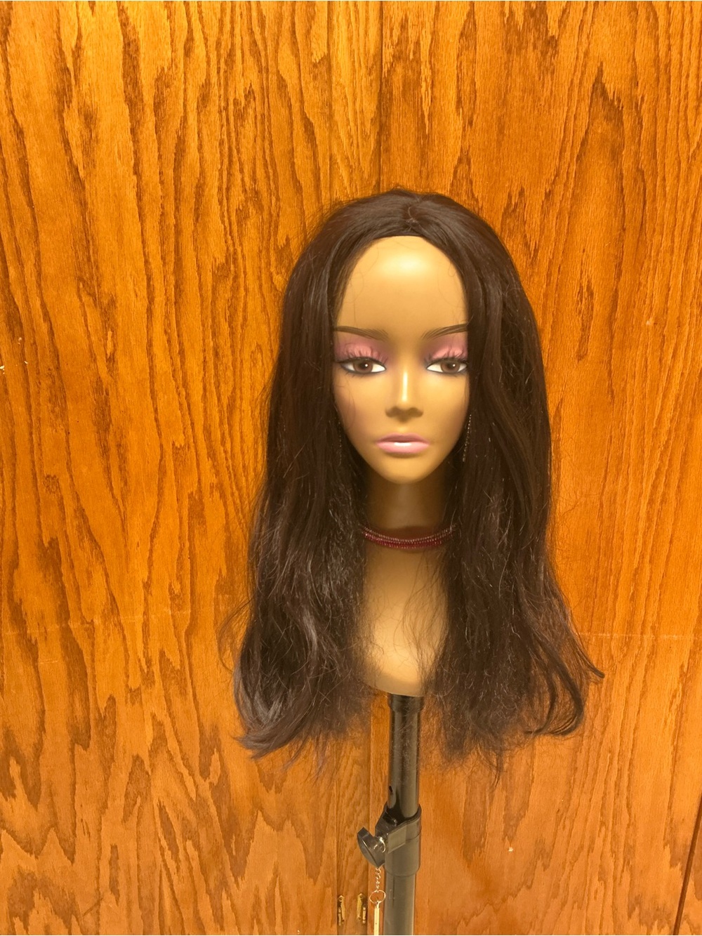 Natural Long Straight Women's Wig - Black -